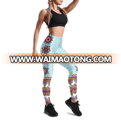 2018 New Fashion Women Printed Leggings High Waist Sports Yoga