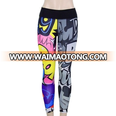 Women Yoga Running Letter Pants Gym Workout Fitness Clothes Tights Sport Wear